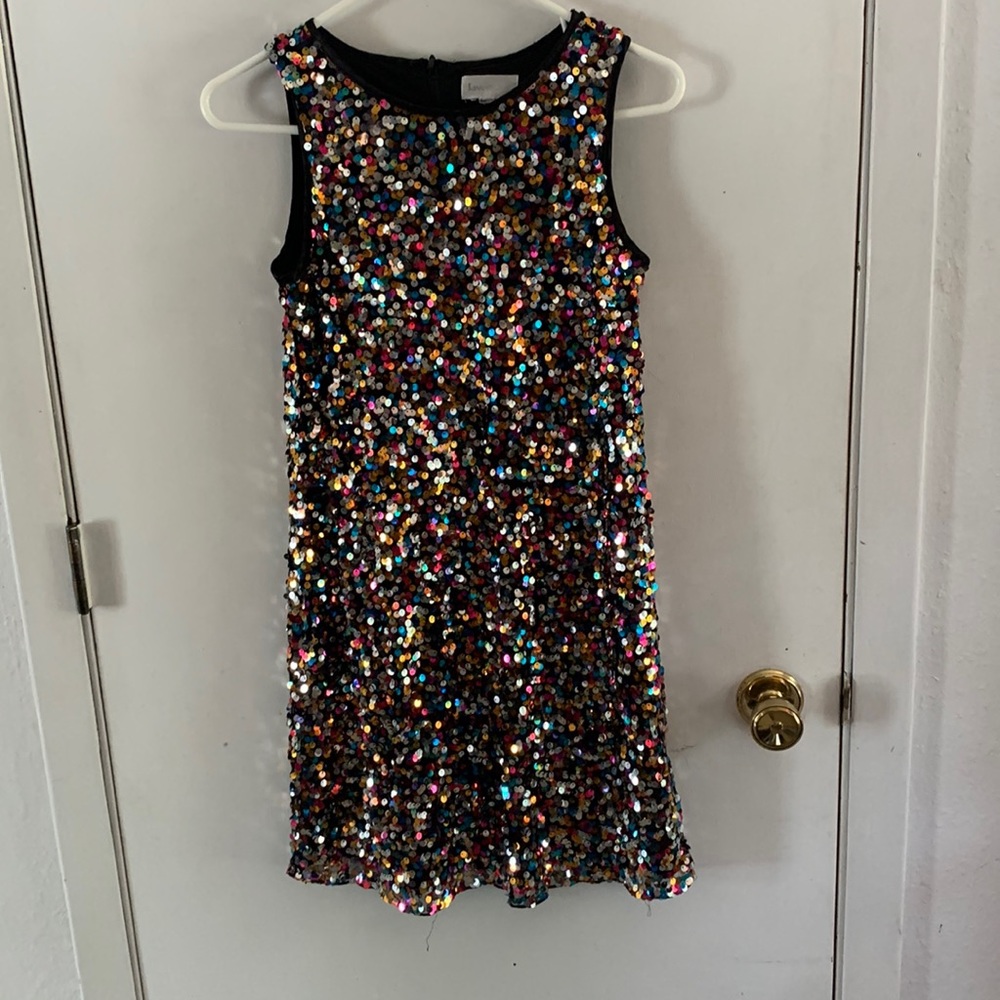 Lavender black sleeveless dress with multicolored sequins